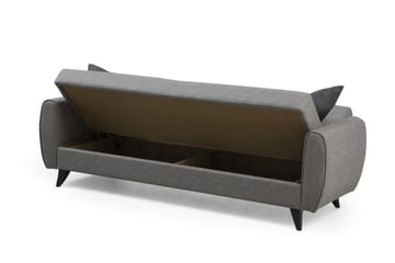 Dalima 3-sits Längsbäddad Bäddsoffa 55x183 cm med Förvaring i Tyg - Grå - Möbler - Vardagsrum - Bäddsoffor