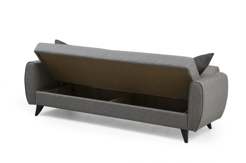 Dalima 3-sits Längsbäddad Bäddsoffa 55x183 cm med Förvaring i Tyg - Grå - Möbler - Vardagsrum - Bäddsoffor