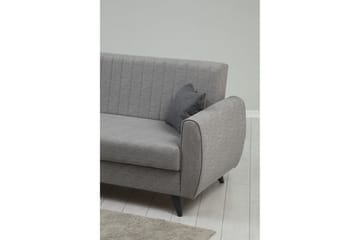 Dalima 3-sits Längsbäddad Bäddsoffa 55x183 cm med Förvaring i Tyg - Grå - Möbler - Vardagsrum - Bäddsoffor