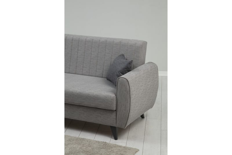 Dalima 3-sits Längsbäddad Bäddsoffa 55x183 cm med Förvaring i Tyg - Grå - Möbler - Vardagsrum - Bäddsoffor