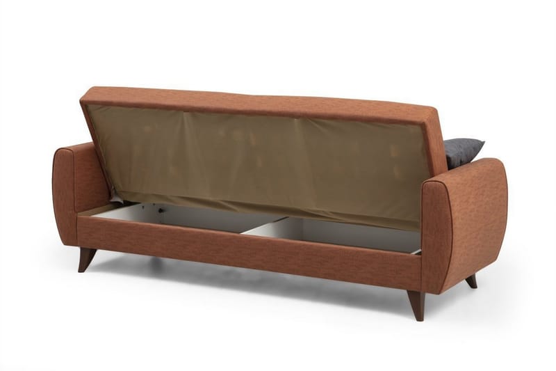 Dalima 3-sits Längsbäddad Bäddsoffa 55x183 cm med Förvaring i Tyg - Terrakotta - Möbler - Vardagsrum - Bäddsoffor