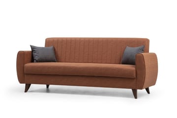 Dalima 3-sits Längsbäddad Bäddsoffa 55x183 cm med Förvaring i Tyg - Terrakotta - Möbler - Vardagsrum - Bäddsoffor