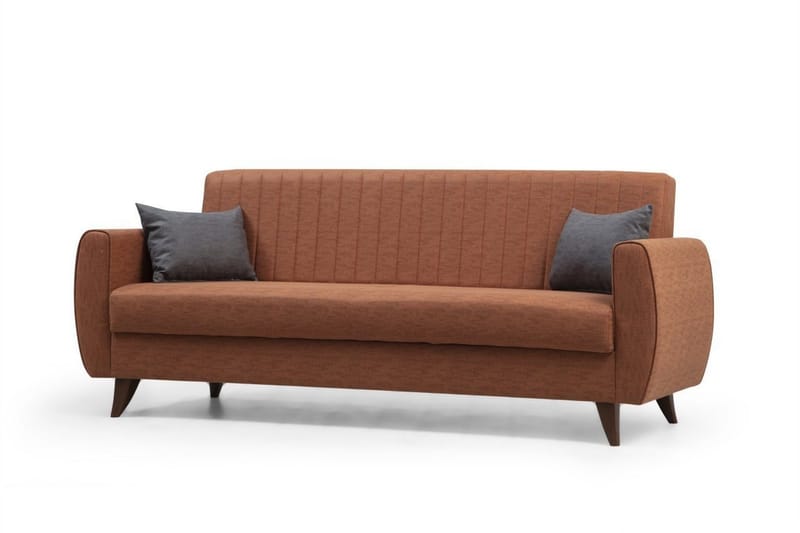 Dalima 3-sits Längsbäddad Bäddsoffa 55x183 cm med Förvaring i Tyg - Terrakotta - Möbler - Vardagsrum - Bäddsoffor