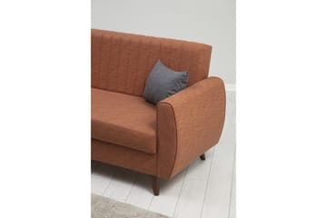 Dalima 3-sits Längsbäddad Bäddsoffa 55x183 cm med Förvaring i Tyg - Terrakotta - Möbler - Vardagsrum - Bäddsoffor