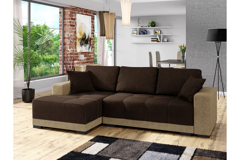 Dallas Divanbäddsoffa 240x140x80 cm - Brun - Bäddsoffor - B�äddsoffa divan