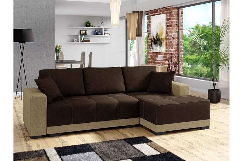 Dallas Divanbäddsoffa 240x140x80 cm - Brun - Möbler - Vardagsrum - Bäddsoffor