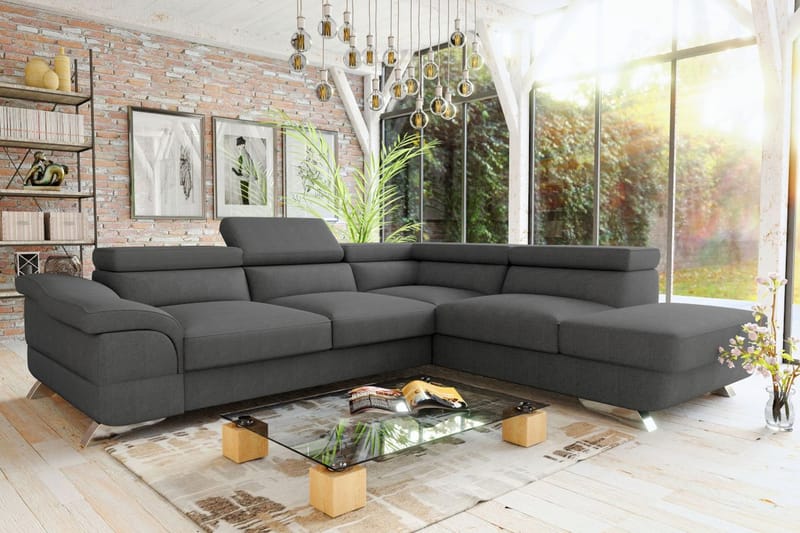 DANICA 5-sits Bäddsoffa Vänster - Grå - Möbler - Vardagsrum - Bäddsoffor