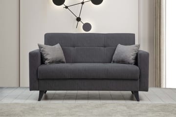 Darcia 2-sits Längsbäddad Bäddsoffa 55x125 cm med Förvaring i Tyg - Antracit - Möbler - Vardagsrum - Bäddsoffor