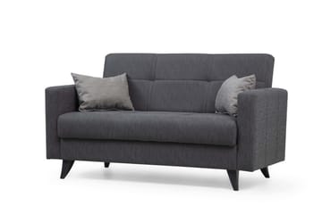 Darcia 2-sits Längsbäddad Bäddsoffa 55x125 cm med Förvaring i Tyg - Antracit - Möbler - Vardagsrum - Bäddsoffor