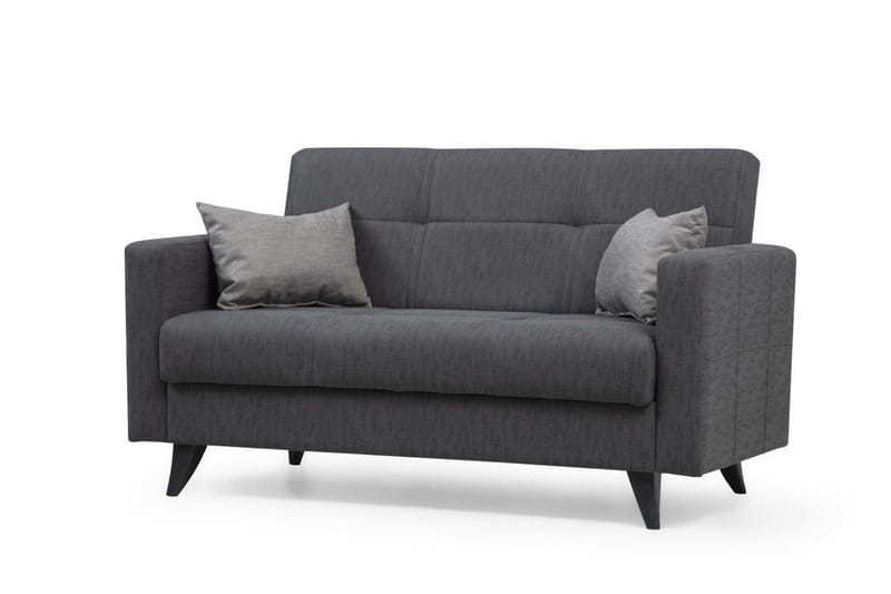 Darcia 2-sits Längsbäddad Bäddsoffa 55x125 cm med Förvaring i Tyg - Antracit - Möbler - Vardagsrum - Bäddsoffor