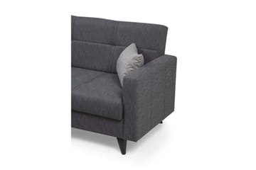 Darcia 2-sits Längsbäddad Bäddsoffa 55x125 cm med Förvaring i Tyg - Antracit - Möbler - Vardagsrum - Bäddsoffor