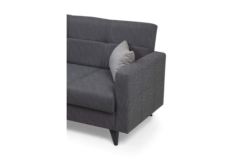 Darcia 2-sits Längsbäddad Bäddsoffa 55x125 cm med Förvaring i Tyg - Antracit - Möbler - Vardagsrum - Bäddsoffor