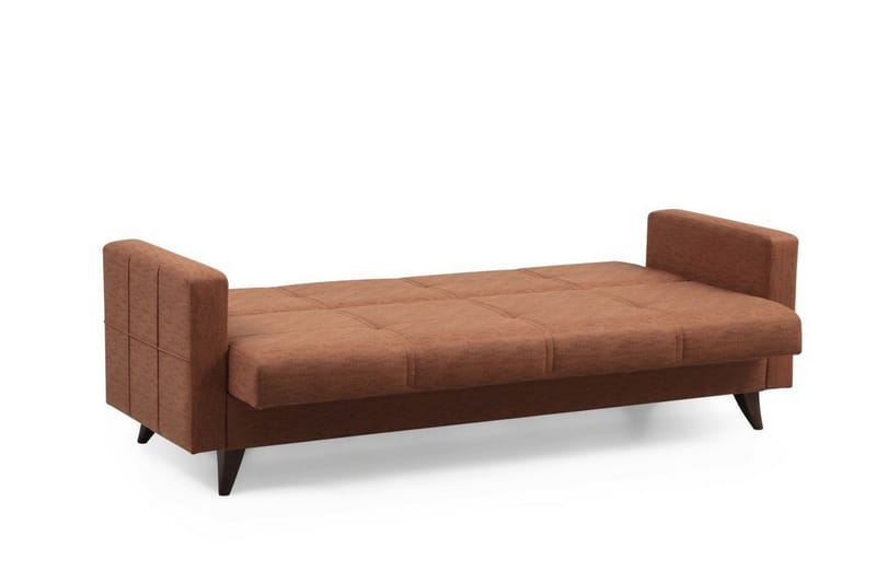 Darcia 3-sits Längsbäddad Bäddsoffa 55x183 cm med Förvaring i Linne - Terrakotta - Möbler - Vardagsrum - Bäddsoffor