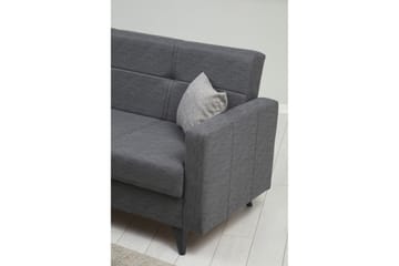 Darcia 3-sits Längsbäddad Bäddsoffa 55x183 cm med Förvaring i Tyg - Grå - Möbler - Vardagsrum - Bäddsoffor