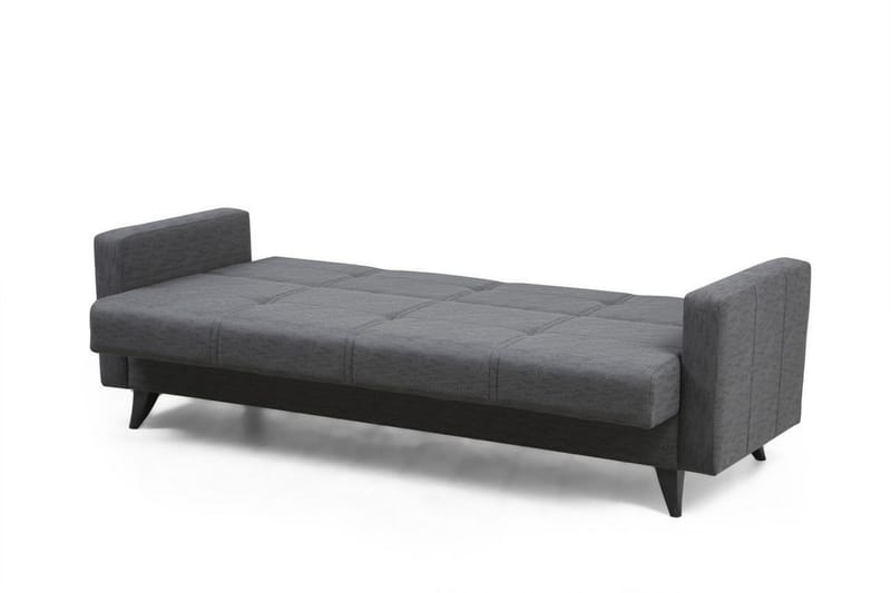 Darcia 3-sits Längsbäddad Bäddsoffa 55x183 cm med Förvaring i Tyg - Grå - Möbler - Vardagsrum - Bäddsoffor
