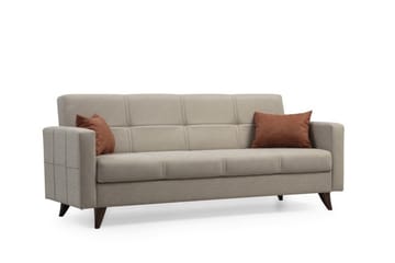 Darcia 3-sits Längsbäddad Bäddsoffa 75x183 cm med Förvaring i Tyg - Beige - Möbler - Vardagsrum - Bäddsoffor