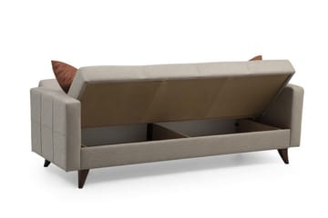 Darcia 3-sits Längsbäddad Bäddsoffa 75x183 cm med Förvaring i Tyg - Beige - Möbler - Vardagsrum - Bäddsoffor