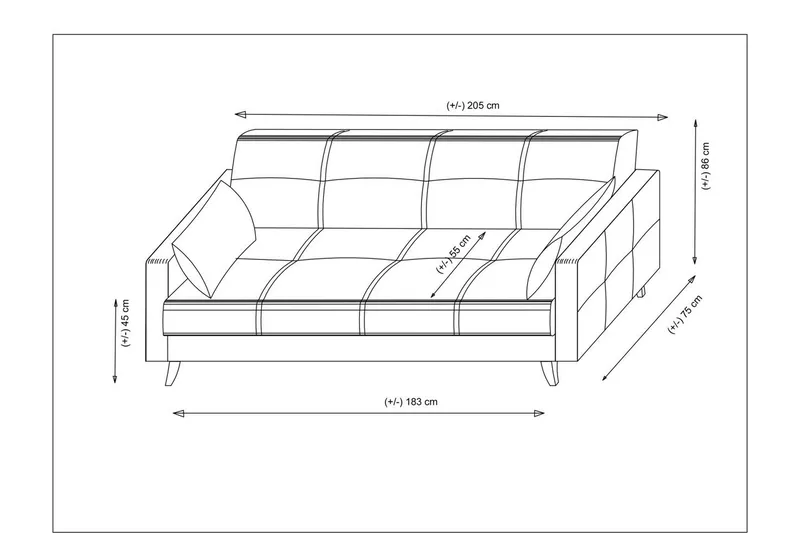 Darcia Bäddsoffa 3-sits - Beige - Möbler - Vardagsrum - Bäddsoffor