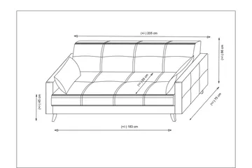 Darcia Bäddsoffa 3-sits - Mörkgrå - Möbler - Vardagsrum - Bäddsoffor