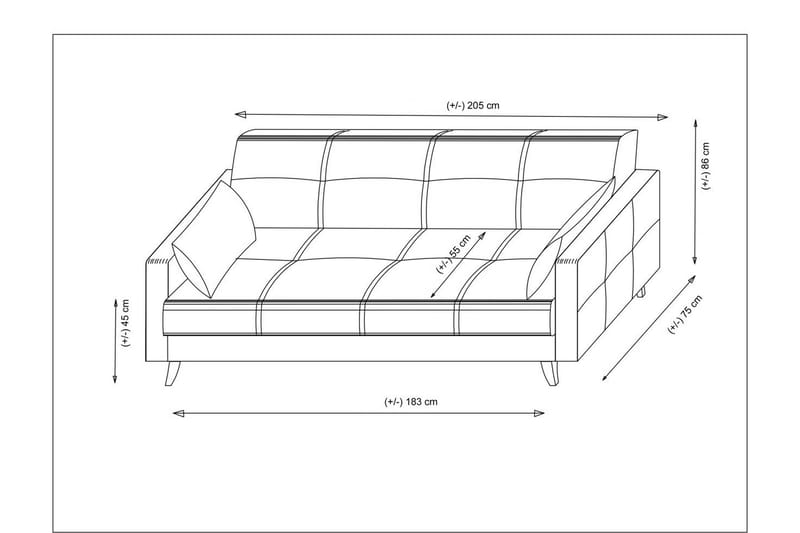 Darcia Bäddsoffa 3-sits - Röd - Möbler - Vardagsrum - Bäddsoffor
