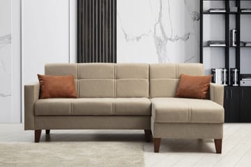 Darcia Bäddsoffa m. Divan 3-sits - Beige - Möbler - Vardagsrum - Bäddsoffor