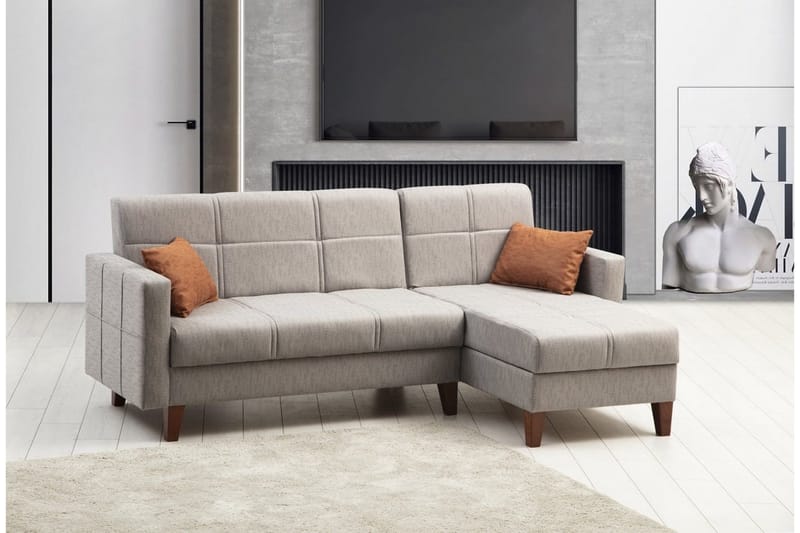 Darcia Bäddsoffa m. Divan 3-sits - Ljusgrå - Möbler - Vardagsrum - Bäddsoffor