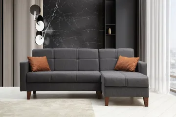 Darcia Bäddsoffa m. Divan 3-sits - Mörkgrå - Möbler - Vardagsrum - Bäddsoffor