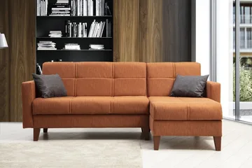 Darcia Bäddsoffa m. Divan 3-sits - Röd - Möbler - Vardagsrum - Bäddsoffor