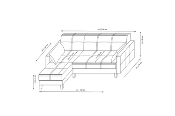 Darcia Bäddsoffa m. Divan 3-sits - Röd - Möbler - Vardagsrum - Bäddsoffor