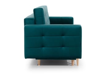 Deadra 3-sits Längsbäddad Bäddsoffa 133x196 cm i Tyg - Petrol - Möbler - Vardagsrum - Bäddsoffor