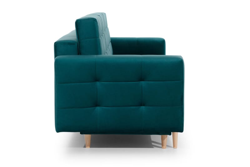 Deadra 3-sits Längsbäddad Bäddsoffa 133x196 cm i Tyg - Petrol - Möbler - Vardagsrum - Bäddsoffor