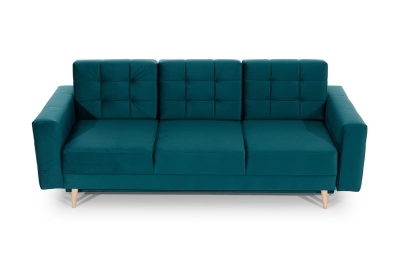Deadra 3-sits Längsbäddad Bäddsoffa 133x196 cm i Tyg - Petrol - Möbler - Vardagsrum - Bäddsoffor