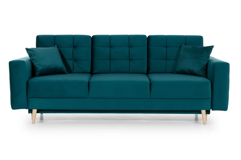 Deadra 3-sits Längsbäddad Bäddsoffa 133x196 cm i Tyg, Petrol