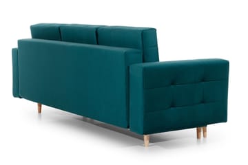 Deadra 3-sits Längsbäddad Bäddsoffa 133x196 cm i Tyg - Petrol - Möbler - Vardagsrum - Bäddsoffor