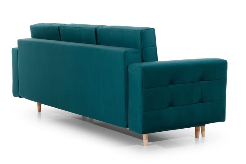 Deadra 3-sits Längsbäddad Bäddsoffa 133x196 cm i Tyg - Petrol - Möbler - Vardagsrum - Bäddsoffor