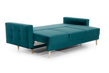 Deadra 3-sits Längsbäddad Bäddsoffa 133x196 cm i Tyg - Petrol - Möbler - Vardagsrum - Bäddsoffor