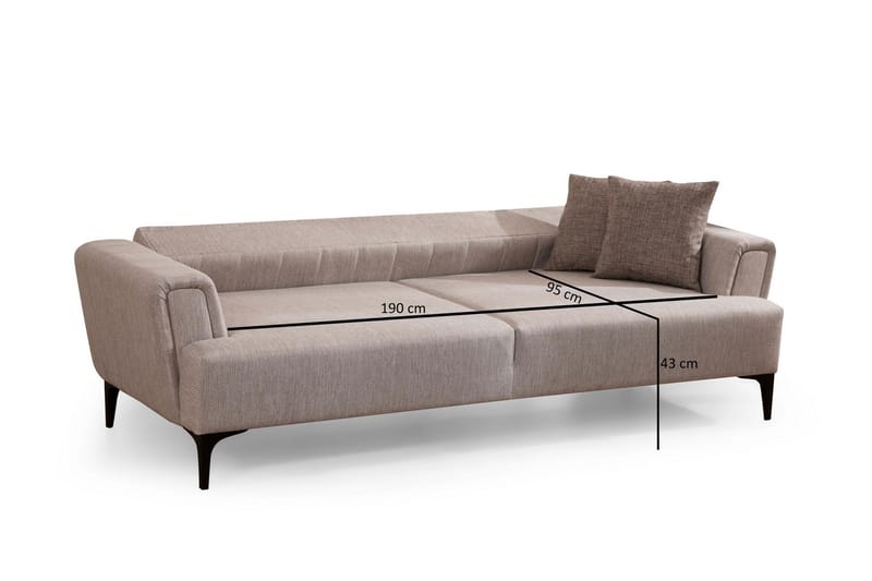 DEERCROFT 3-sits Bäddsoffa Beige - Möbler - Vardagsrum - Bäddsoffor