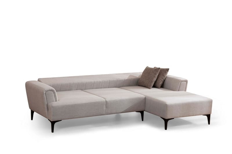 DEERCROFT Bäddsoffa med divan Beige - Hörnbäddsoffa - Bäddsoffor