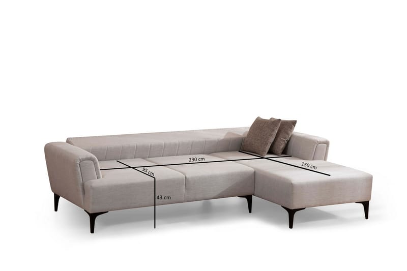 DEERCROFT Bäddsoffa med divan Beige - Hörnbäddsoffa - Bäddsoffor