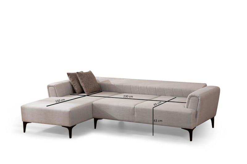 DEERCROFT Bäddsoffa med divan Beige - Möbler - Vardagsrum - Bäddsoffor - Hörnbäddsoffa