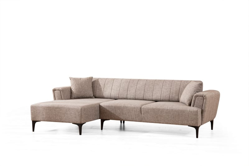 DEERCROFT Bäddsoffa med divan Ljusbrun - Möbler - Vardagsrum - Bäddsoffor - Hörnbäddsoffa