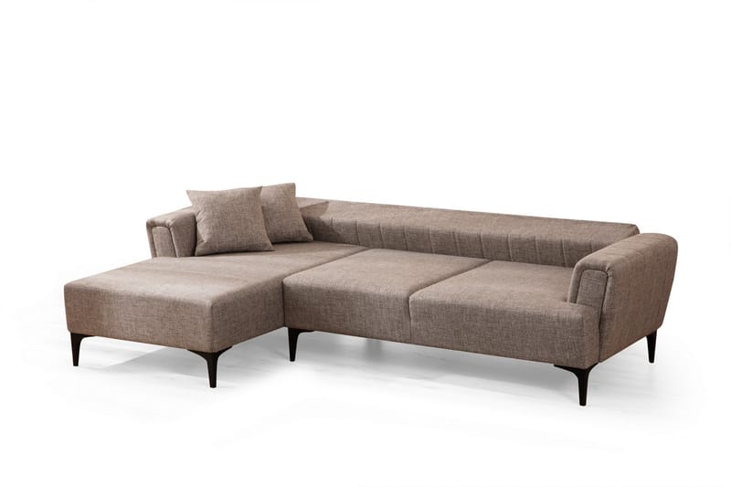 DEERCROFT Bäddsoffa med divan Ljusbrun - Möbler - Vardagsrum - Bäddsoffor - Hörnbäddsoffa