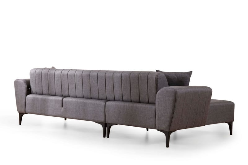 DEERCROFT Bäddsoffa med divan Mörkgrå - Möbler - Vardagsrum - Bäddsoffor - Hörnbäddsoffa