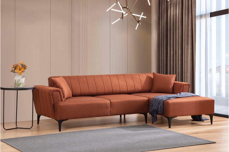 DEERCROFT Bäddsoffa med divan Röd - Möbler - Vardagsrum - Bäddsoffor - Hörnbäddsoffa