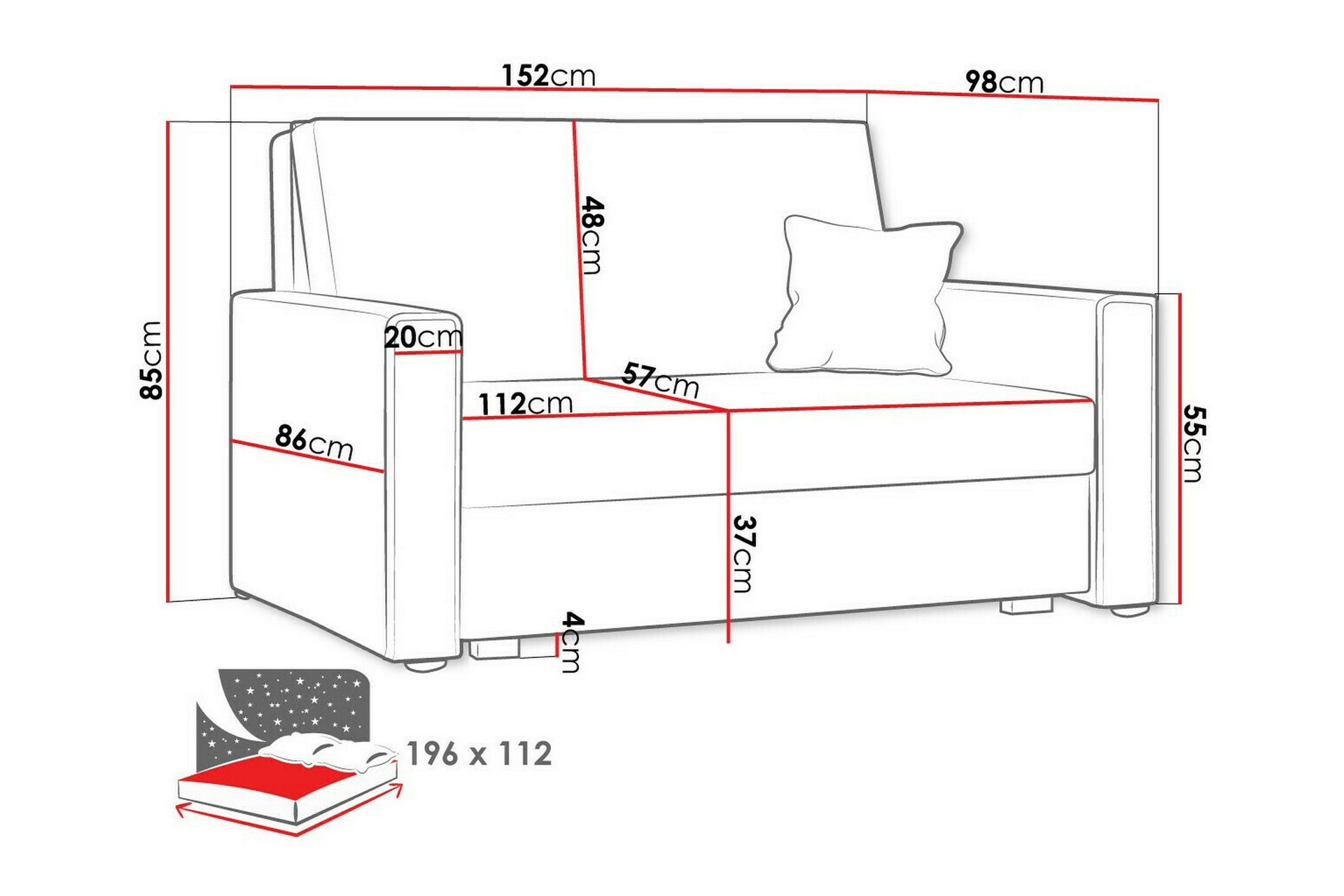 Denegal 2-sits Bäddsoffa Beige - Möbler - Vardagsrum - Bäddsoffor