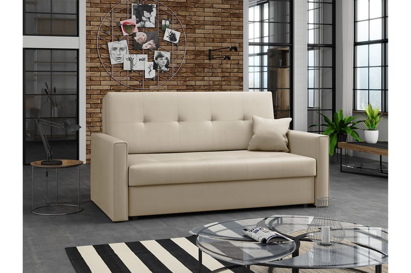 Denegal 2-sits Bäddsoffa Beige - Möbler - Vardagsrum - Bäddsoffor