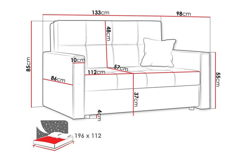 Denegal 2-sits Bäddsoffa Beige - Möbler - Vardagsrum - Bäddsoffor