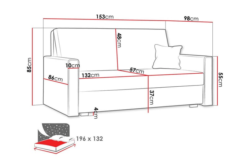 Denegal 2-sits Bäddsoffa Beige/Ljusbeige - Möbler - Vardagsrum - Bäddsoffor