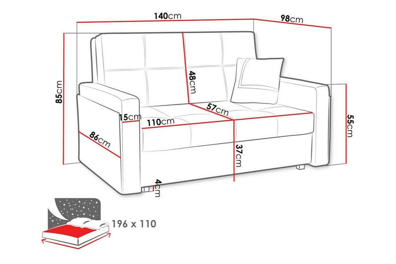 Denegal 2-sits Bäddsoffa Brown - Möbler - Vardagsrum - Bäddsoffor