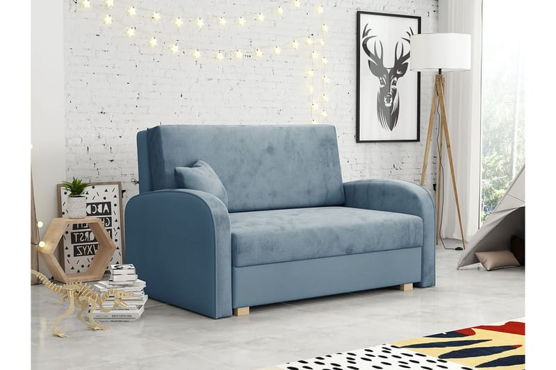 Denegal 2-sits Bäddsoffa Ljusblå/Mörkblå - Möbler - Vardagsrum - Bäddsoffor